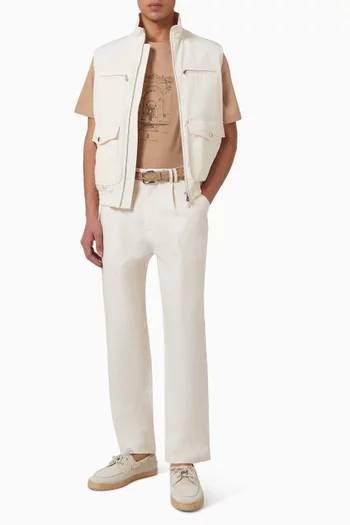 Straight-leg Pants in Cotton & Linen