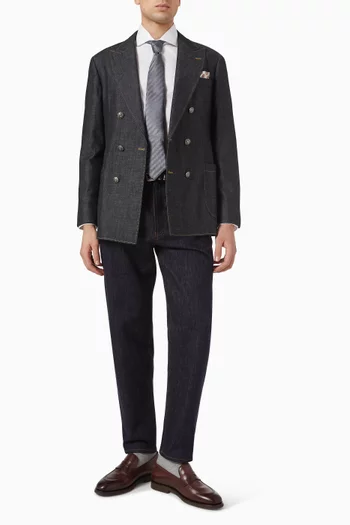 No-fade Lightweight Deconstructed Blazer in Denim