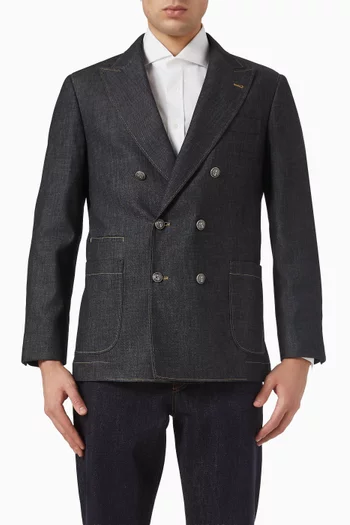 No-fade Lightweight Deconstructed Blazer in Denim