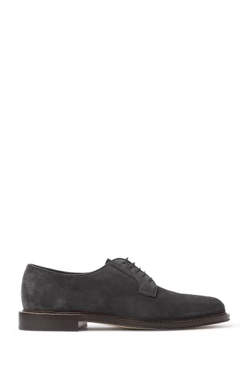 Reversed Derby Shoes in Suede