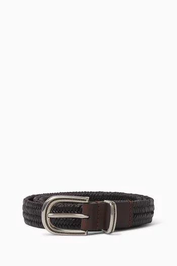 Braided Belt in Leather