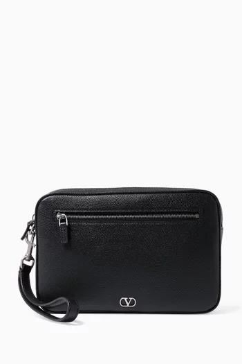 VLOGO Pouch in Grainy Calfskin