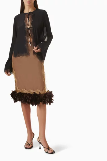 Filipa Lace Cardigan in Satin
