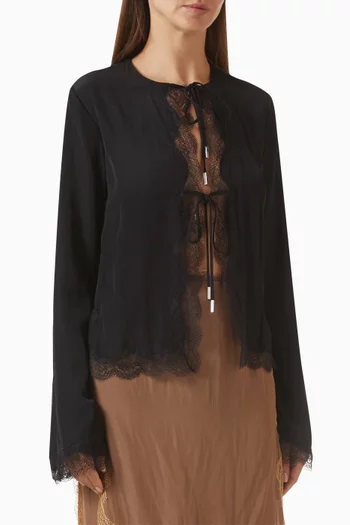 Filipa Lace Cardigan in Satin