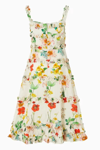 Sleeveless Floral Dress in Cotton