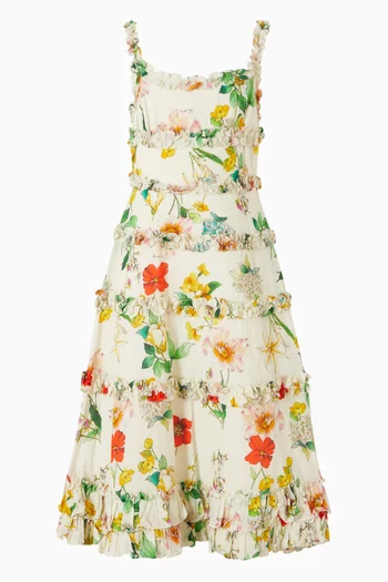 Sleeveless Floral Dress in Cotton
