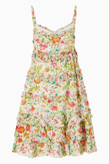 Sleeveless Ruffle Floral Dress