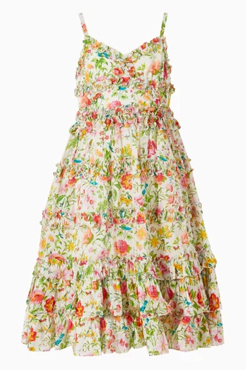 Sleeveless Ruffle Floral Dress