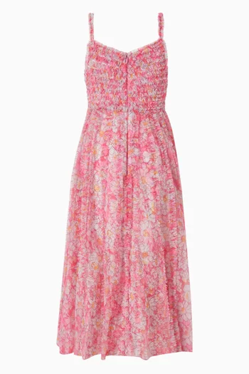 Sleeveless Floral Dress in Mesh
