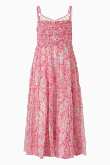 Sleeveless Floral Dress in Mesh