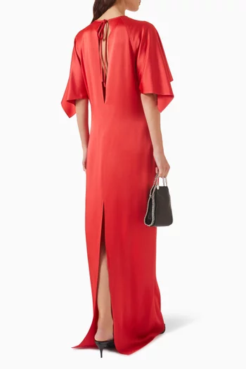 Handkerchief-sleeve Dress in Satin