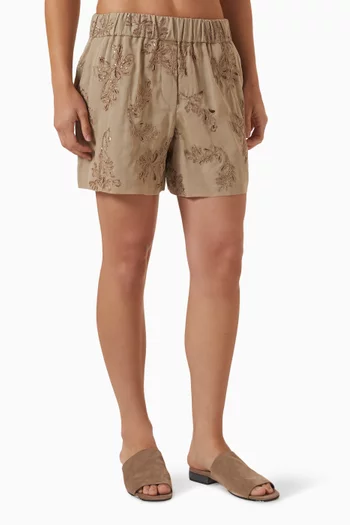 Broderie Anglaise Shorts in Cotton Organza