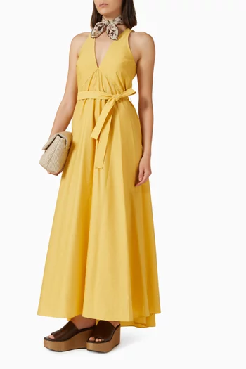 Belted Dress in Techno-cotton