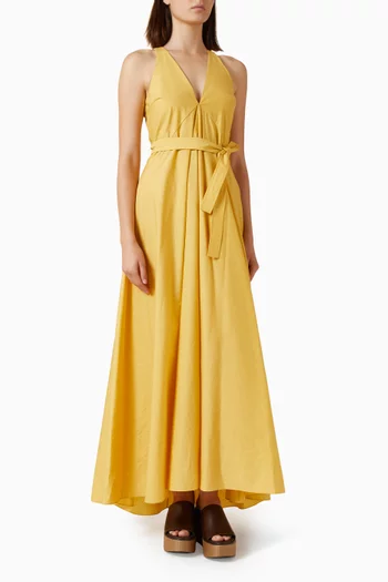Belted Dress in Techno-cotton
