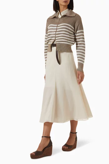 Midi Skirt in Cotton-organza