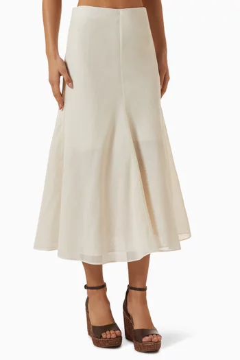 Midi Skirt in Cotton-organza