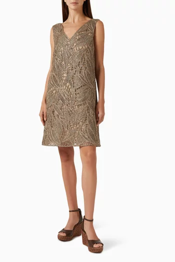 Leaves-embroidered Dress
