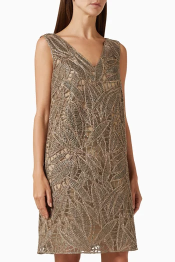 Leaves-embroidered Dress
