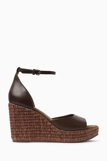 Precious Loop 100 Espadrille Wedge Sandals in Suede