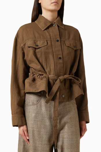 Drawstring Jacket in Cotton-linen