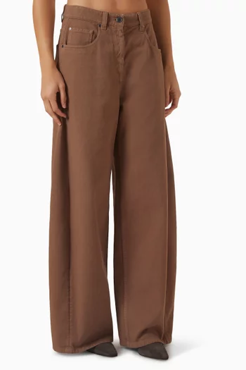 Monili Wide-leg Pants in Denim