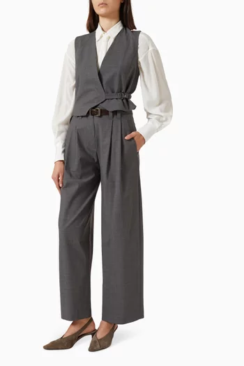 Wrap Vest in Wool-blend