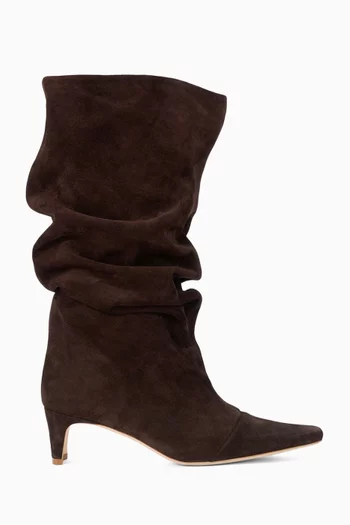 Wally 52 Slouch Knee-high Boots in Suede