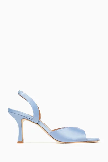 Brigitte Slingback 80 Sandals in Satin