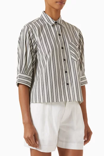 Lucia Striped Shirt in Cotton Poplin