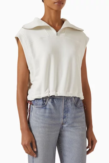 Vintage Terry Half-zip Muscle T-shirt in Cotton-blend