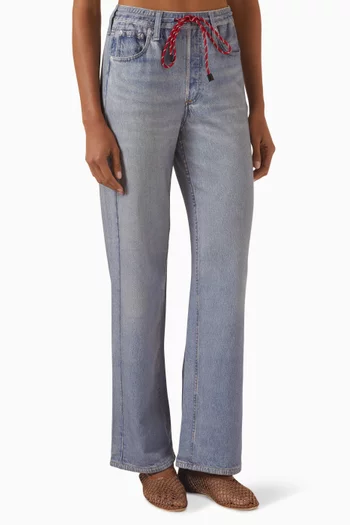 Miramar Drawstring Wide-leg Pants in Cotton Terry