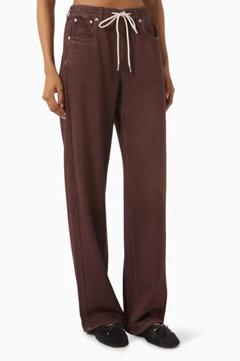 Miramar Drawstring Wide-leg Pants in Cotton Terry