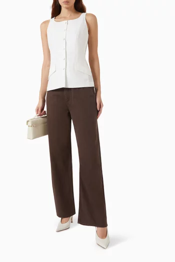 Phoebe Drawstring Wide-leg Jeans in Featherweight Denim