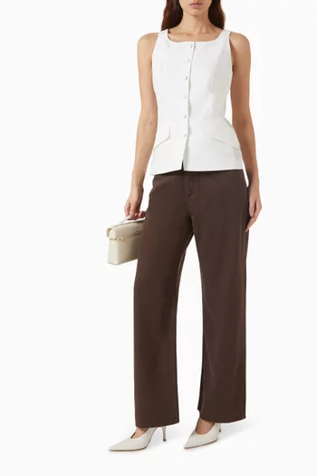 Lola Boatneck Vest in Lyocell & Linen