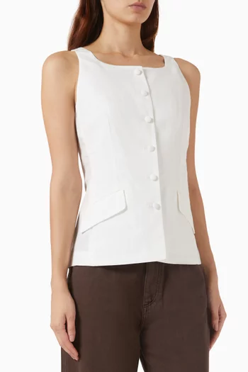 Lola Boatneck Vest in Lyocell & Linen