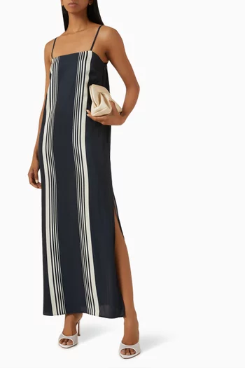 Suki Striped Maxi Dress in Silk-blend