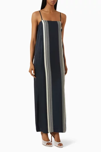 Suki Striped Maxi Dress in Silk-blend