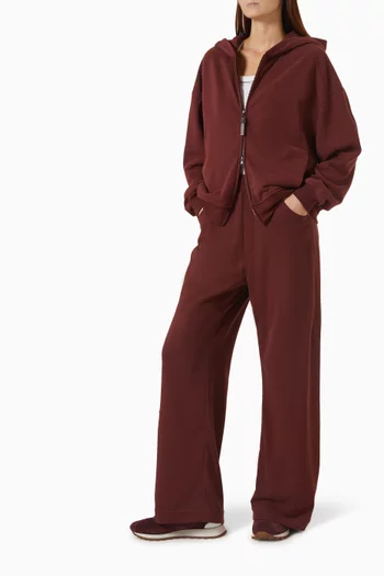 Elastic-waist Pants in Cotton French Terry