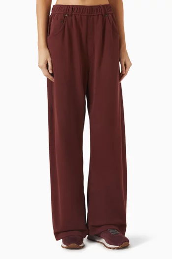 Elastic-waist Pants in Cotton French Terry