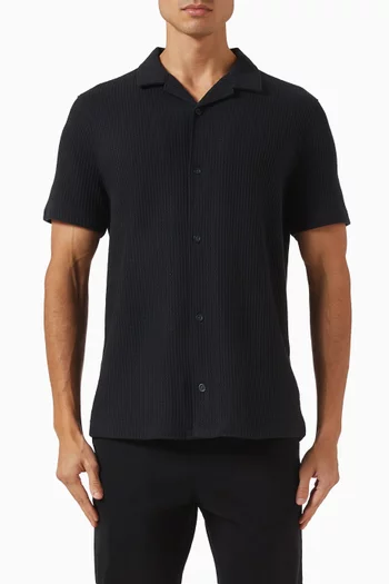 Macro-waffle Cabana Shirt in Cotton-blend