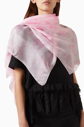 Classic Skull Scarf in Silk-chiffon