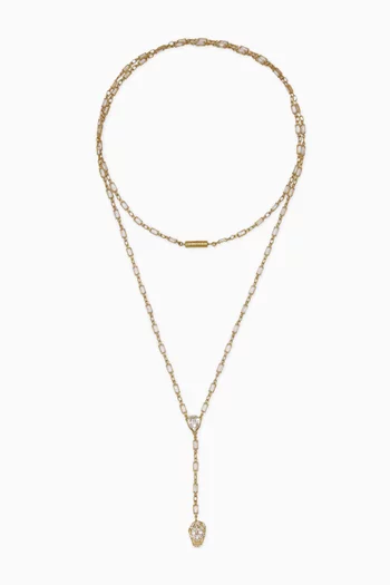 Pavé Skull Necklace in Gold-tone Brass