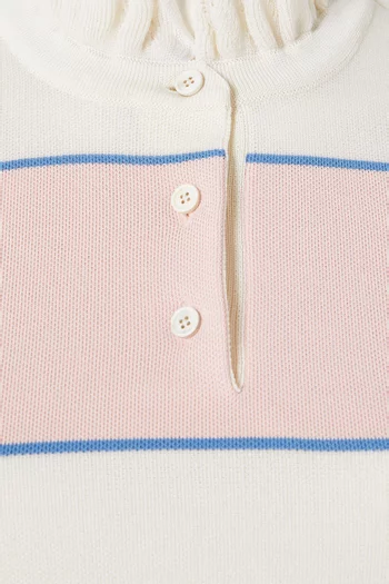 Ruffle Trim Striped Top