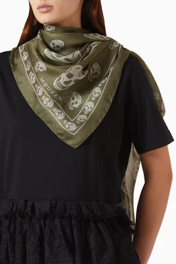 Classic Skull Scarf in Silk-chiffon