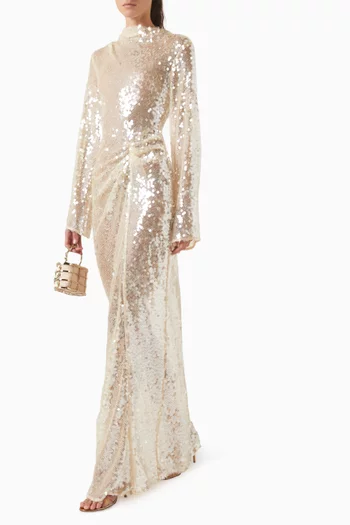 Sequin-embellished Dress in Mesh