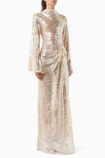 Sequin-embellished Dress in Mesh