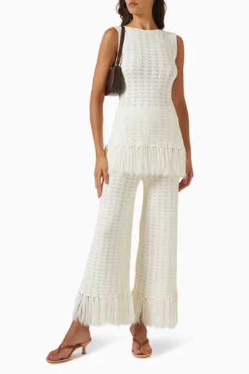 Alycia Fringed Pants in Knit