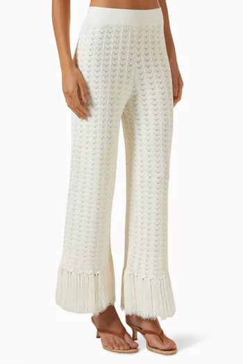 Alycia Fringed Pants in Knit