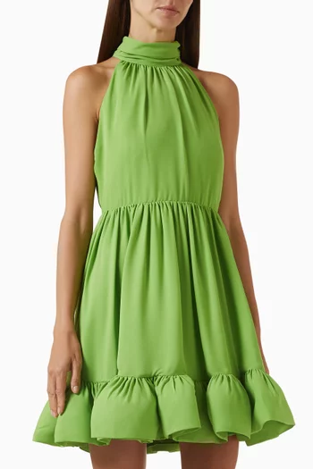 Fern Halterneck Ruffled Mini Dress