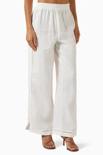 Alessandra Wide-leg Pants in Linen